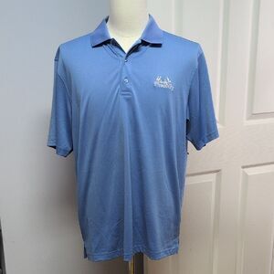 Ahead USA Dusty Blue Polo Embroidered The Rookery logo Golf Polo Size L